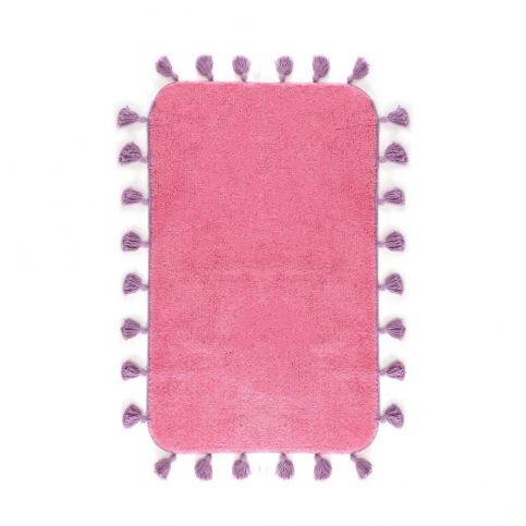 Růžová bavlněná koupelnová předložka Greg, 70 x 110 cm - Bonami.cz