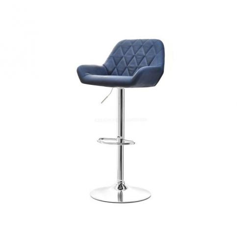 design4life Barová židle WERA otáčecí, modrá-chrom - Design4life