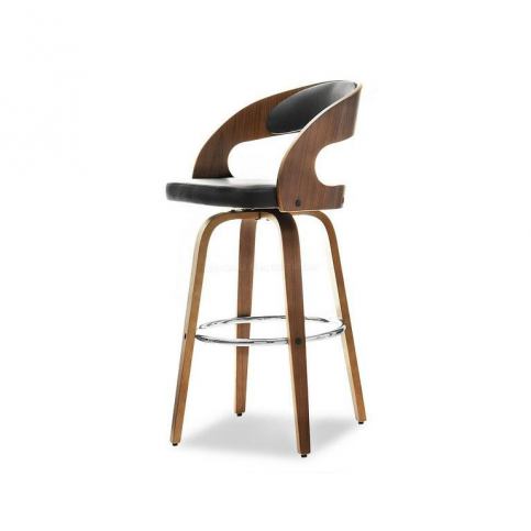 design4life Barová židle PIEGATO ořech-černá - Design4life