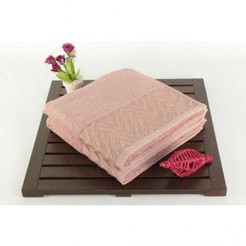 Sada 2 pudrově růžových ručníků ze 100% bavlny Kalp Dusty Rose, 50 x 90 cm - Bonami.cz