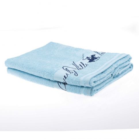 Sada 2 světle modrých ručníků Beverly Hills Polo Club Tommy Yazi, 50 x 100 cm - Bonami.cz