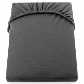 Tmavě šedé napínací prostěradlo jersey 140x200 cm Amber – DecoKing