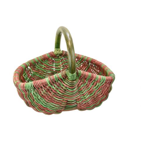 Vingo Ratanový nákupní košík v zeleno červených odstínech - Vingo