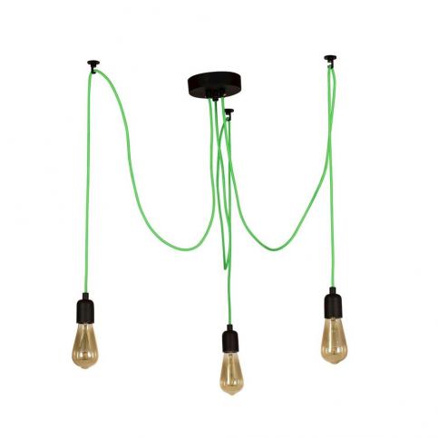 Zelené závěsné svítidlo Wire Hanging Lamp Larro, 3 žárovky - Bonami.cz