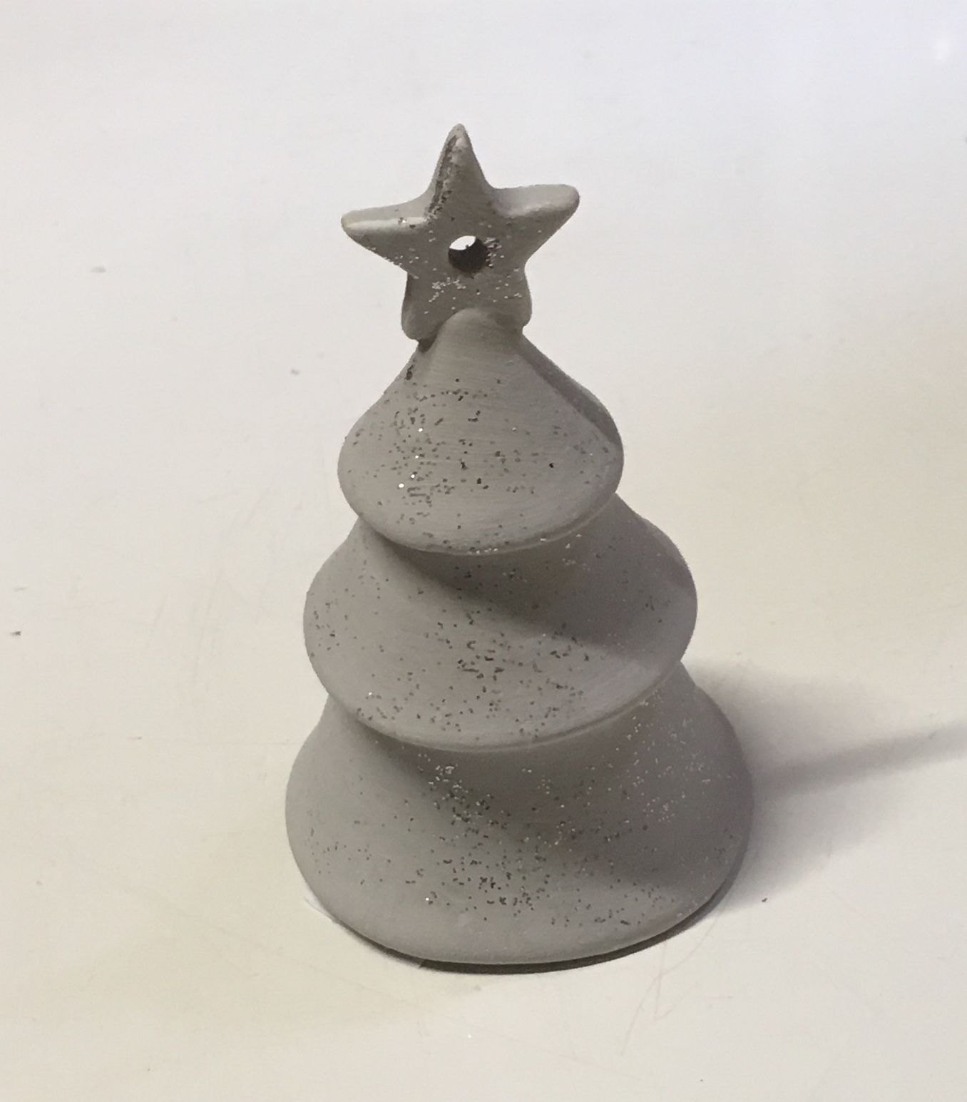 Vánoční zvonek stromeček šedo-stříbrný Keramika Andreas - Keramika Andreas