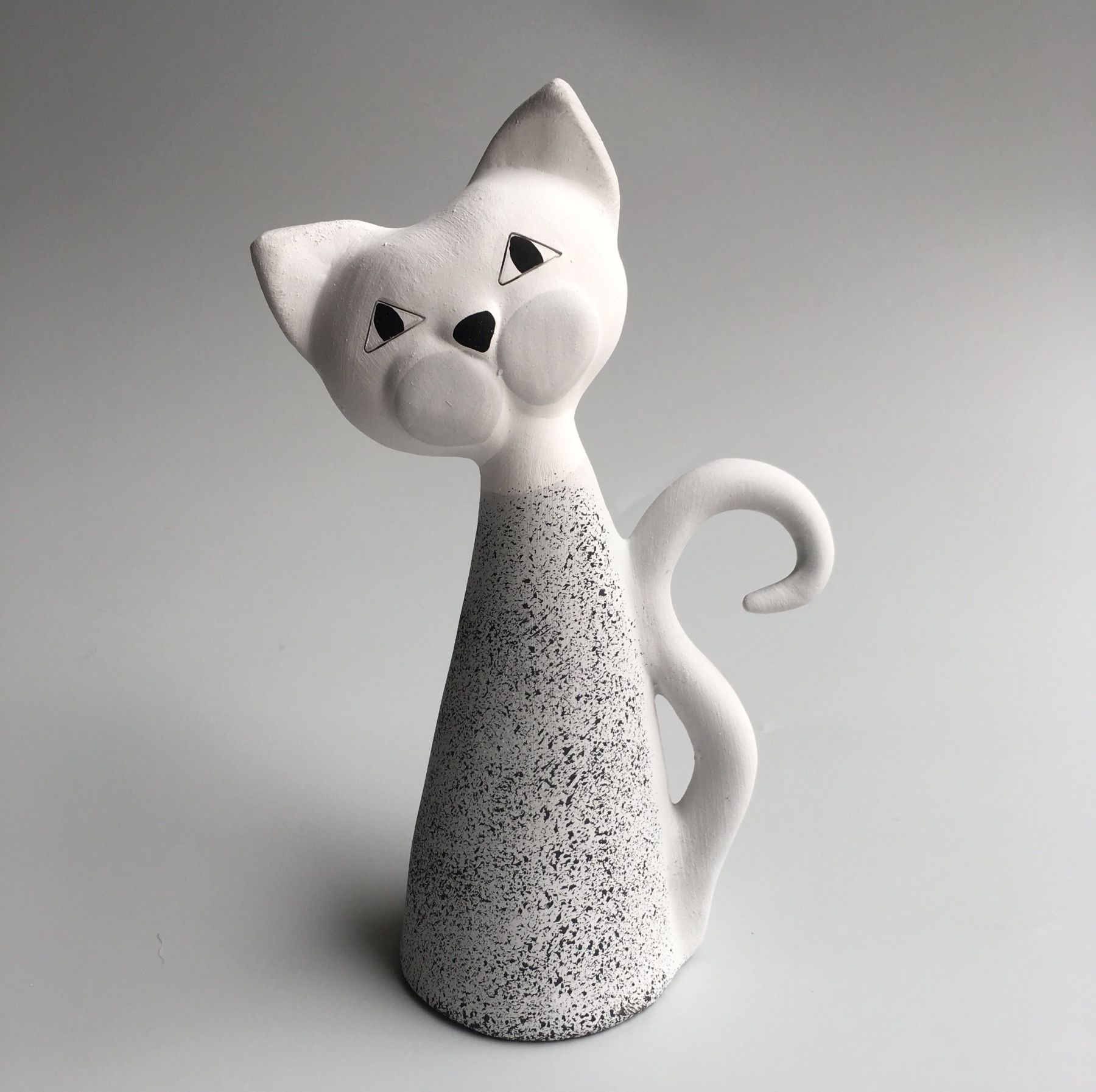 Kočka malá - šedá mramorová Keramika Andreas - Keramika Andreas