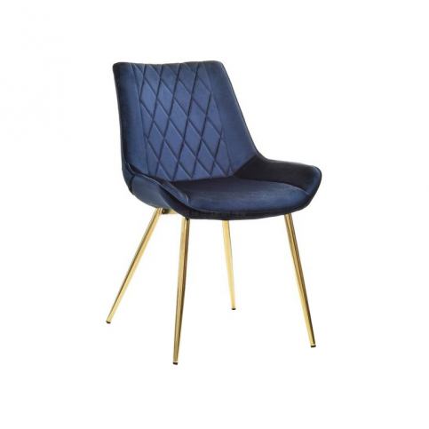 Jídelní židle Veluro, samet, tmavě modrá | -70 % MP00007G Design Project - Beliani.cz