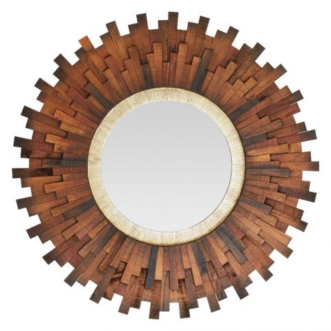 Nástěnné zrcadlo s dřevěným rámem Premier Housewares Mechanical, ⌀ 91 cm - Bonami.cz