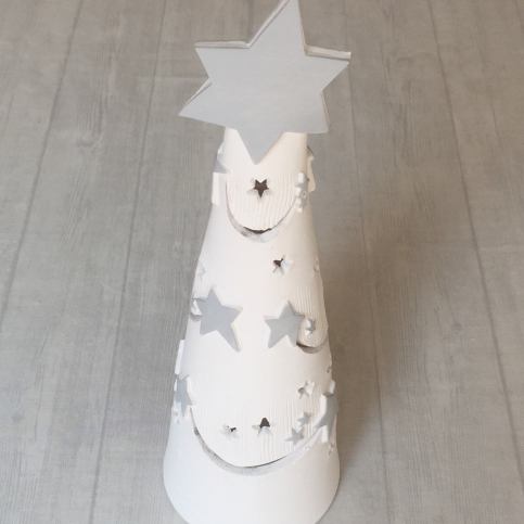 Keramika Andreas® Vánoční svícen stromek s hvězdou Varianta: Bílá - Keramika Andreas