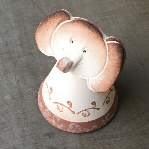 Keramika Andreas® Slon zvoneček bílo-hnědý - Keramika Andreas