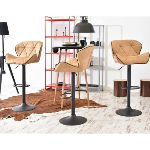 design4life Barová židlička BAZON otočná, bronz-černá - Design4life