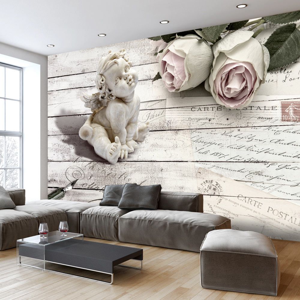 Fototapeta Bimago - Angel and Roses + lepidlo zdarma 350x245 cm - GLIX DECO s.r.o.