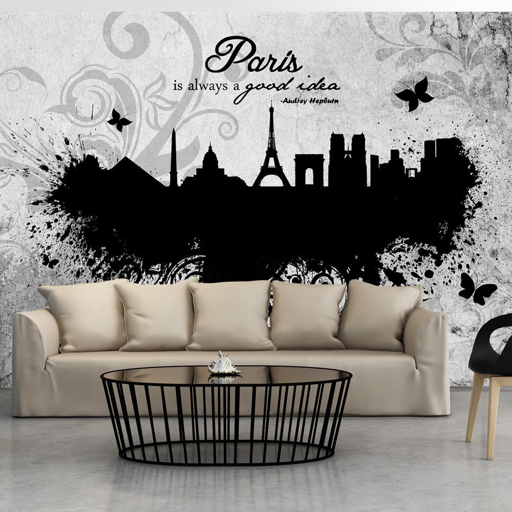 Fototapeta Bimago - Paris is always a good idea - black and white + lepidlo zdarma 150x105 cm - GLIX DECO s.r.o.
