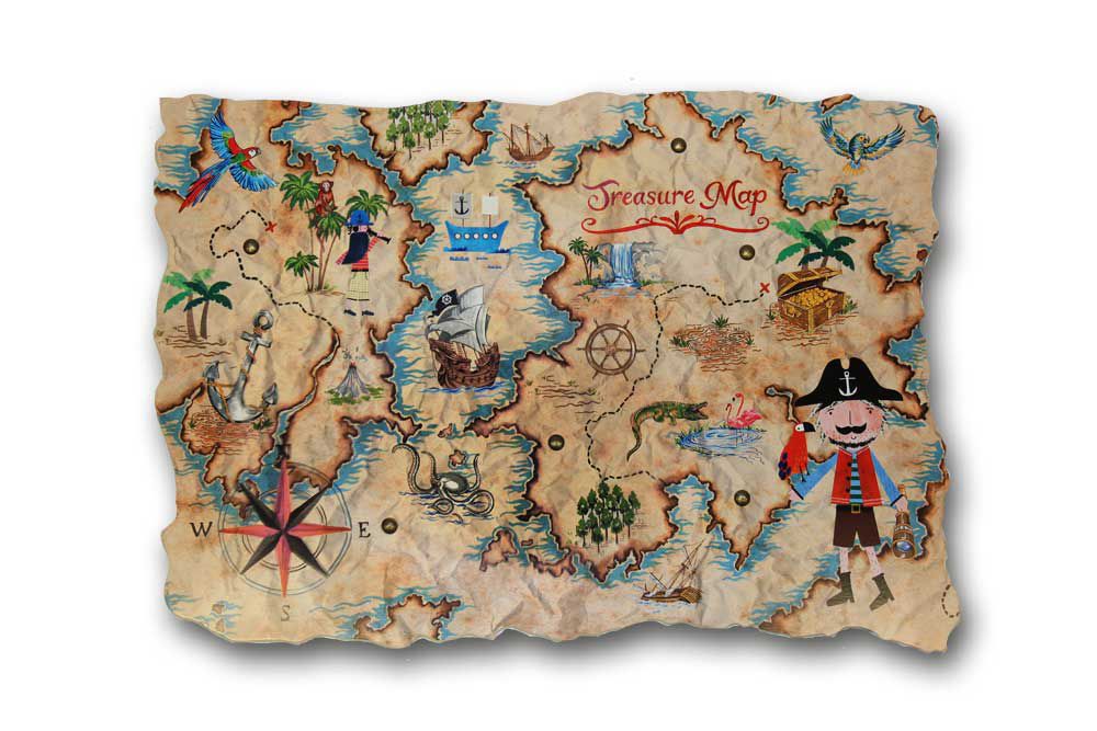 Arthouse Dekorace do dětského pokoje - Pirates Ahoy Treasure Map - GLIX DECO s.r.o.