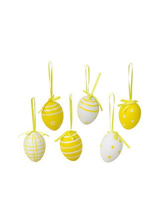 Vajíčka plastová, 6 cm - 6 ks v sadě, barva žlutá VEL697372 - Favi.cz