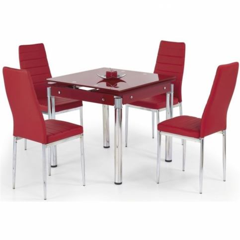 Výprodej Jídelní stůl Kent - chrom, červený - Design4life
