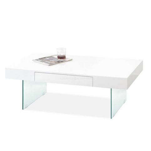 design4life Konferenční stolek BANCO bílá -sklo - Design4life
