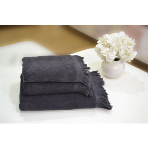 Soft Cotton Dárkové balení ručníků a osušek FRINGE Černá antracit - VIP interiér