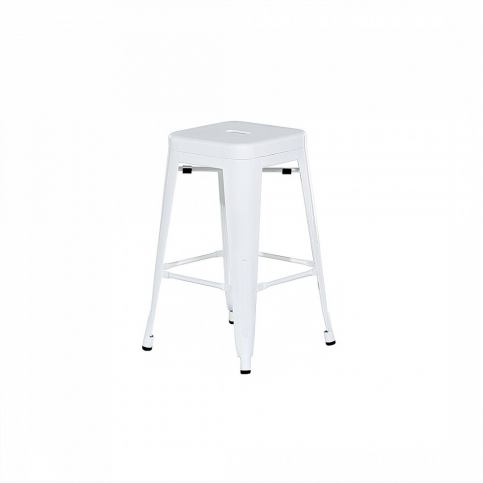 Bílá barová stolička 60 cm - CABRILLO - Beliani.cz