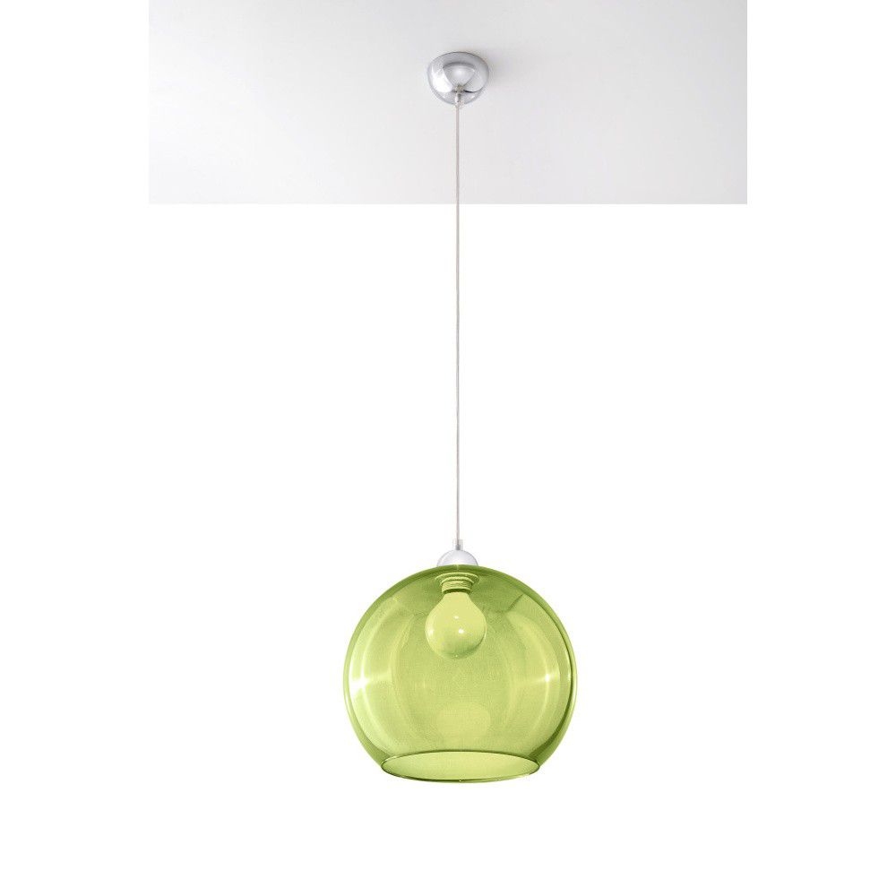 Zelené závěsné svítidlo se skleněným stínidlem ø 30 cm Bilbao – Nice Lamps - Bonami.cz