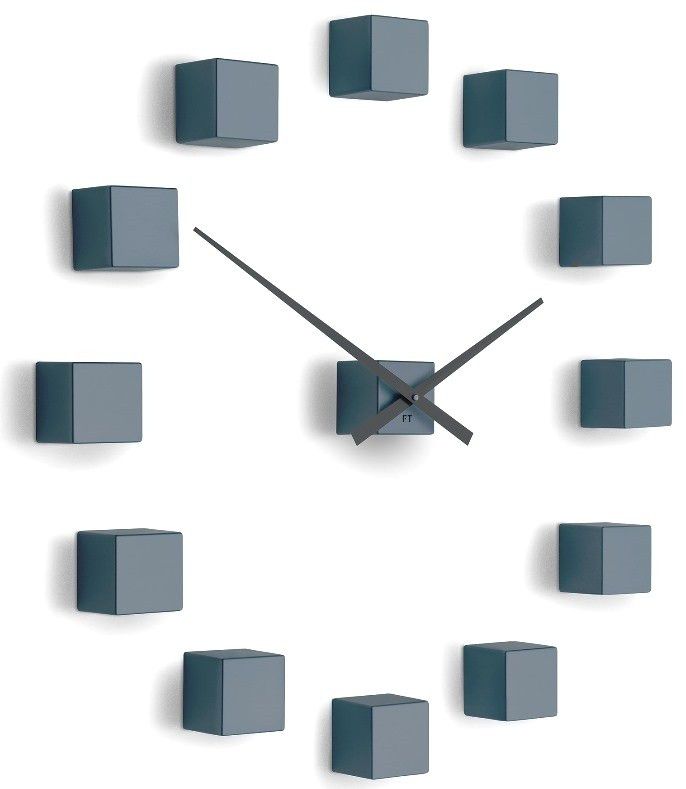 Designové nástěnné nalepovací hodiny Future Time FT3000GY Cubic light grey - 4home.cz