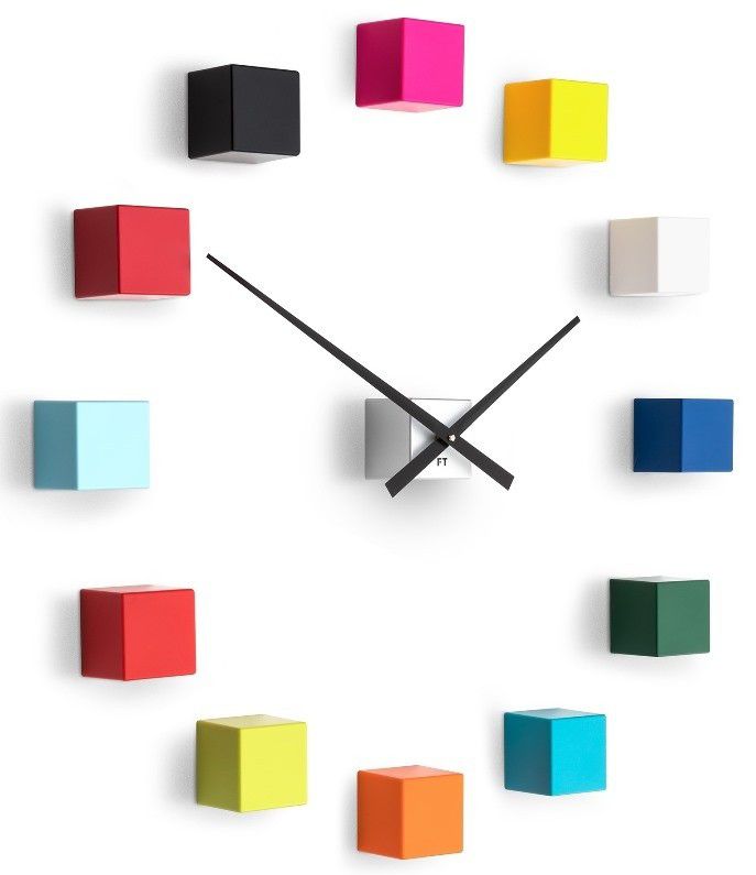 Designové nástěnné nalepovací hodiny Future Time FT3000MC Cubic multicolor - FORLIVING