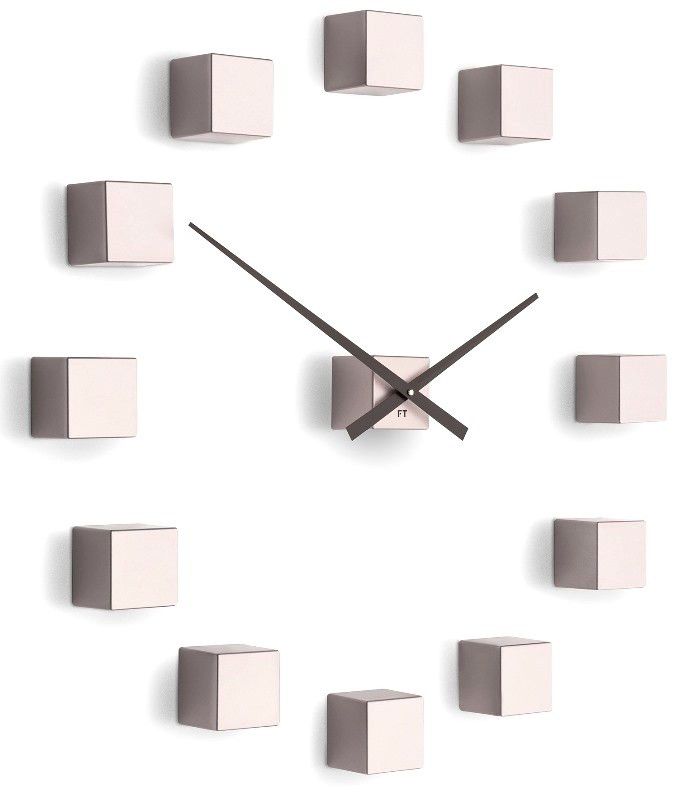 Designové nástěnné nalepovací hodiny Future Time FT3000PI Cubic pink - alza.cz