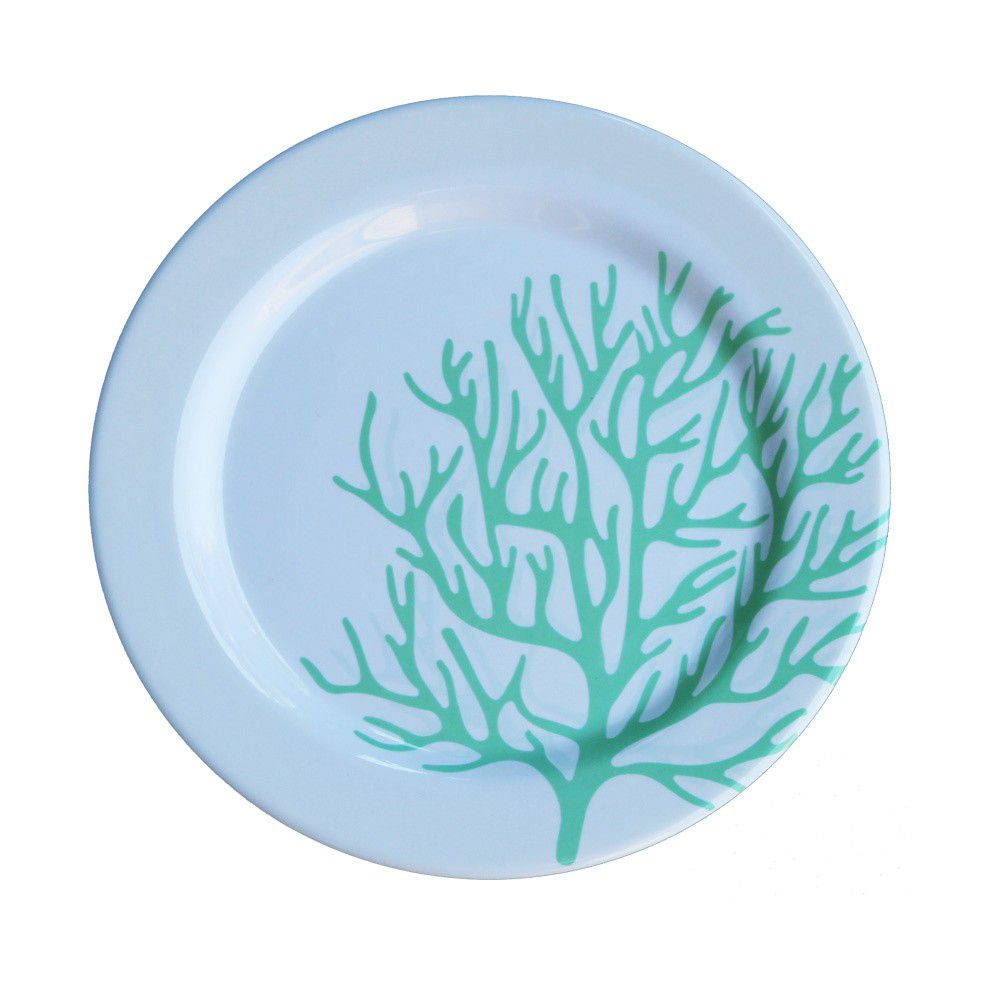 Sada 6 melaminových talířů Sunvibes Corail Bleu, Ø 25 cm - Bonami.cz