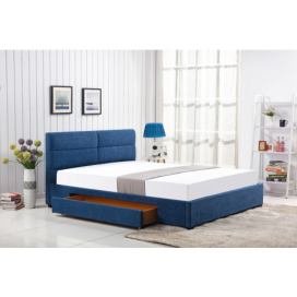 Čalouněná postel KAVALA, 160x200, modrá