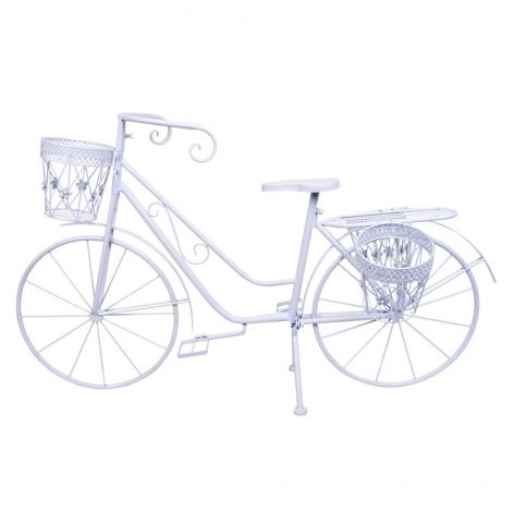 Bílý stojan na květináč Ewax Bicycle, délka 117 cm - Bonami.cz