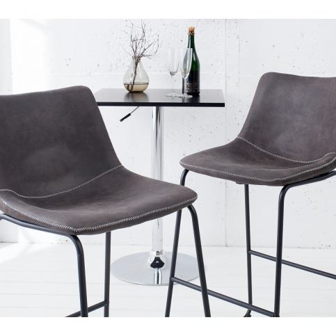 INV Barová židle Dingo kovově šedá vintáž - Design4life