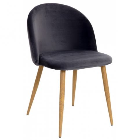 Židle Callado, samet, tmavě šedá Callad_DarkGrey Design Project - Designovynabytek.cz