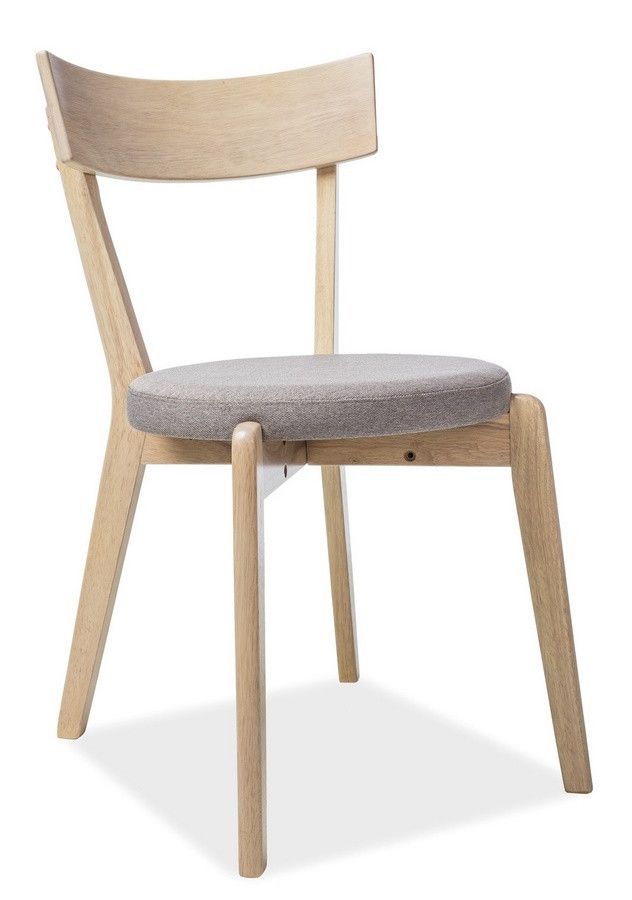 Casarredo Jídelní čalouněná židle NELSON šedá/dub medový - ATAN Nábytek
