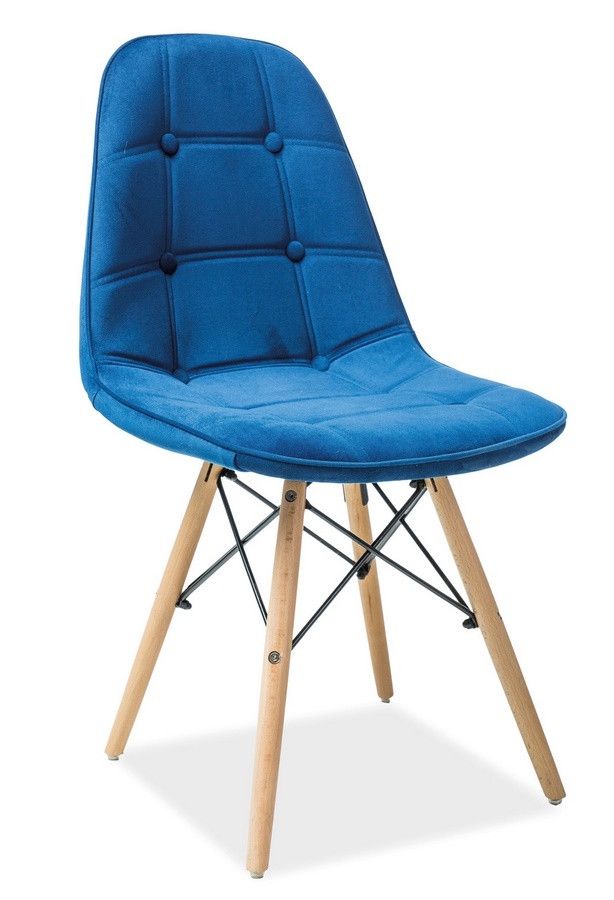 Casarredo Jídelní židle AXEL III modrá aksamit/buk - ATAN Nábytek
