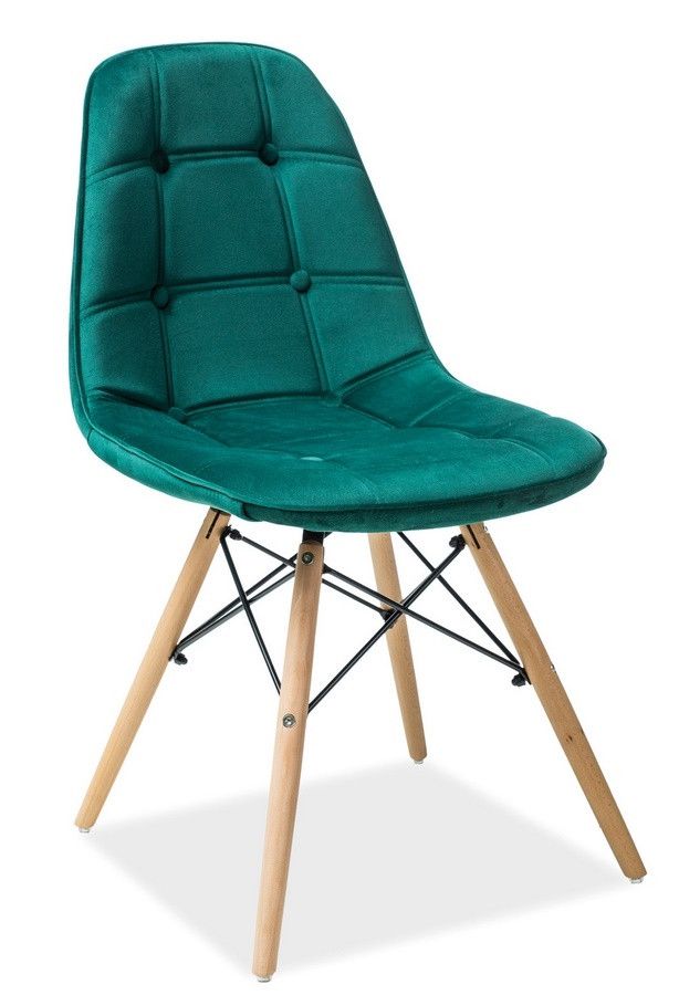 Casarredo Jídelní židle AXEL III zelená aksamit/buk - ATAN Nábytek