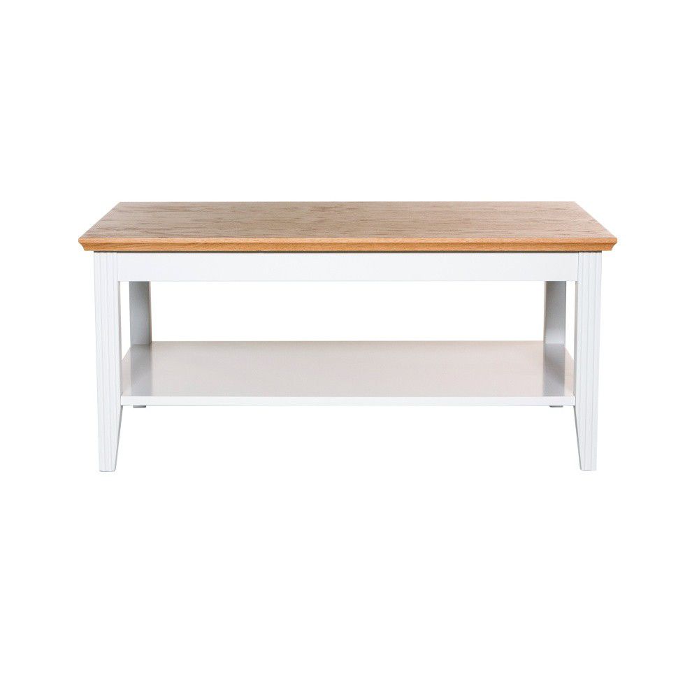 Bílý konferenční stolek s detaily z dubové dýhy We47 Family, 100 x 65 cm - Bonami.cz