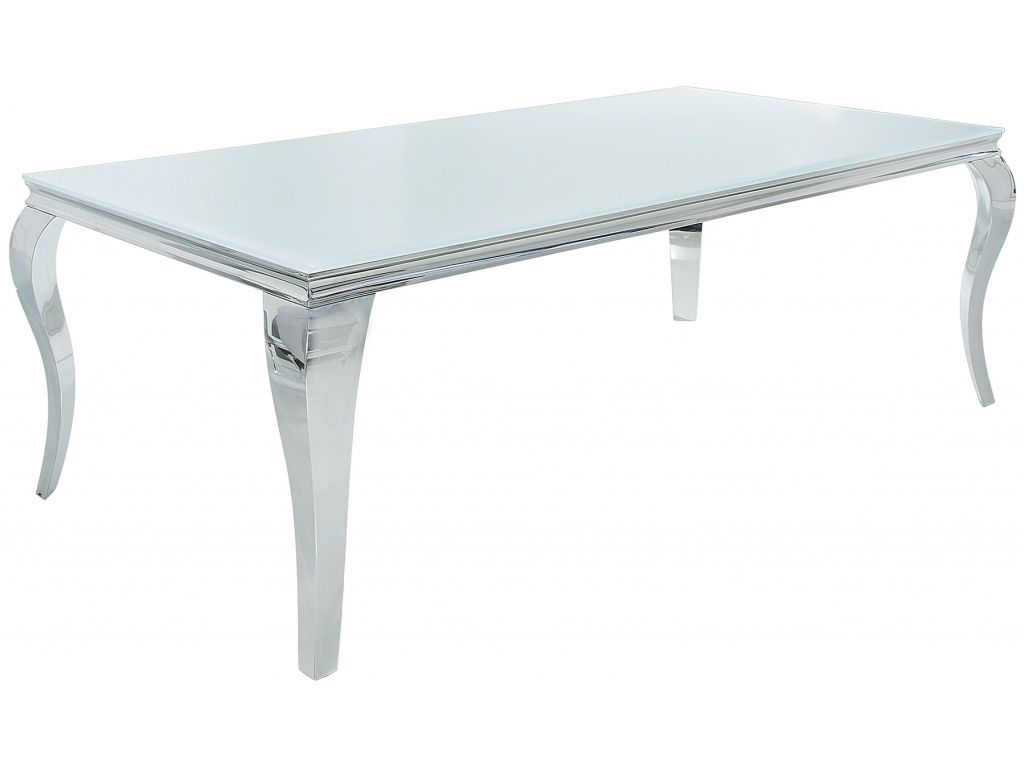 LuxD Jídelní stůl Rococo 180 cm bílá / stříbrná - Estilofina-nabytek.cz