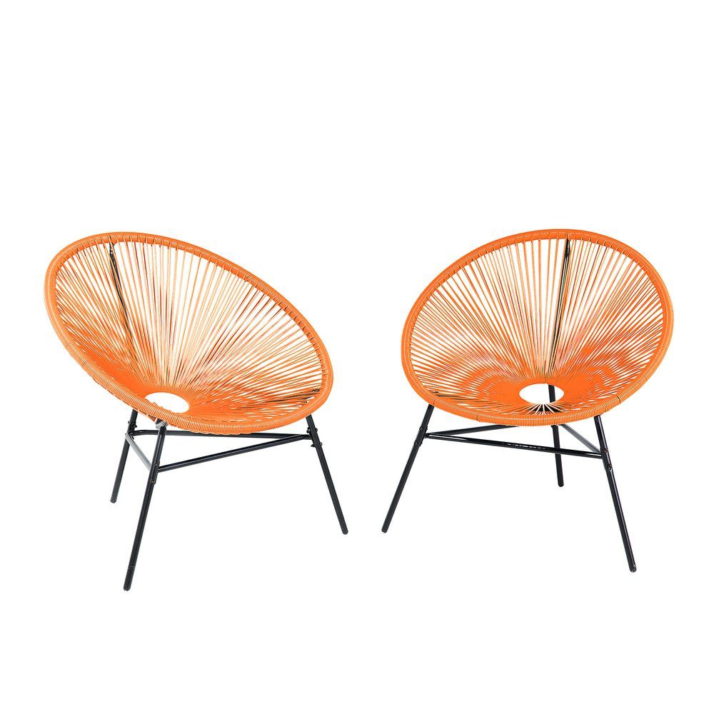 Sada 2 oranžových polyratanových židlí ACAPULCO - Beliani.cz
