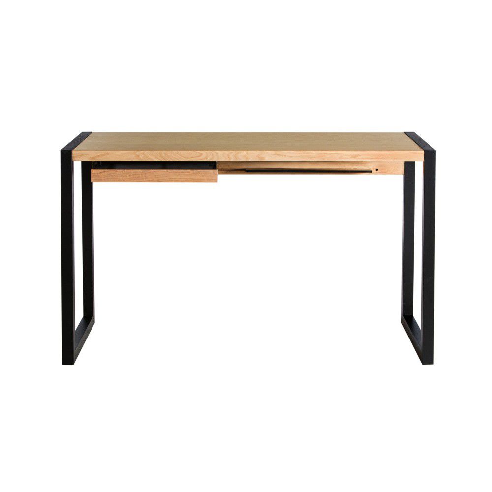 Pracovní stůl v dubovém dekoru s černými nohami We47 Renfrew, 126 x 55 cm - Bonami.cz
