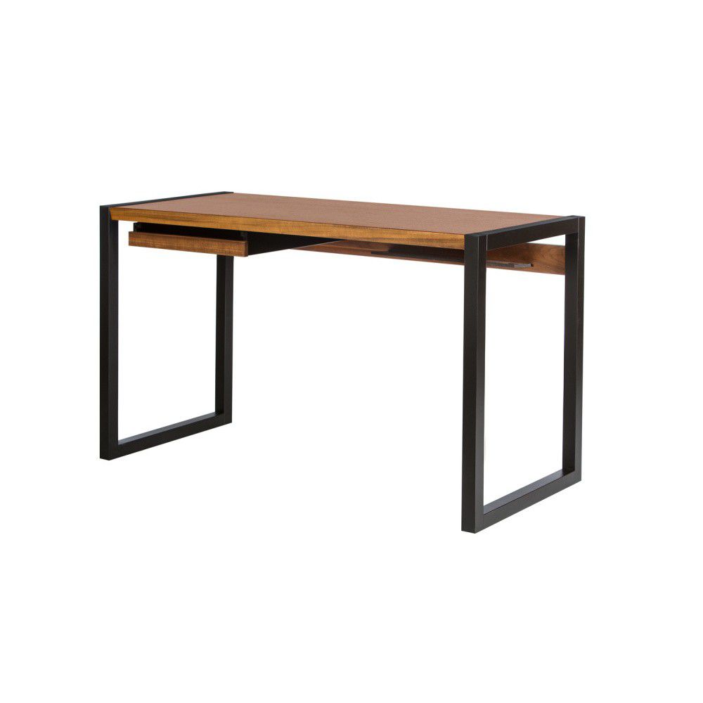 Pracovní stůl v ořechovém dekoru s černými nohami We47 Renfrew, 126 x 55 cm - Bonami.cz
