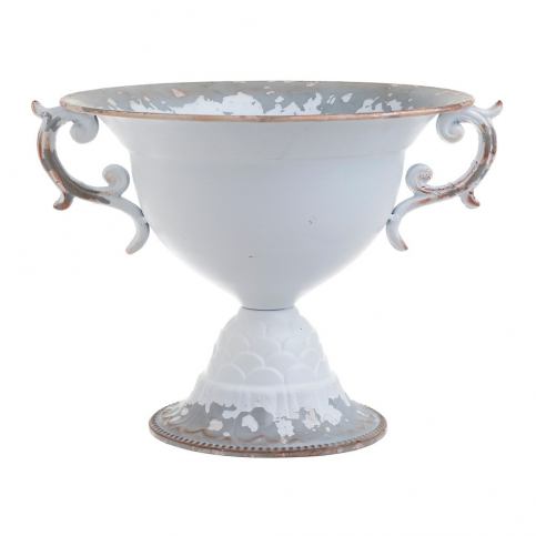 Bílá kovová váza InArt Antique, 30 x 23 cm - Bonami.cz