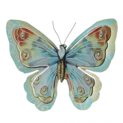 Zelená kovová dekorace ve tvaru motýla InArt, 40 x 35 cm - Bonami.cz