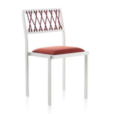 Bílá zahradní židle s červenými detaily Geese Seally - Bonami.cz