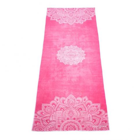 Růžový ručník na jógu Yoga Design Lab Hot Mandala, 340 g - Bonami.cz