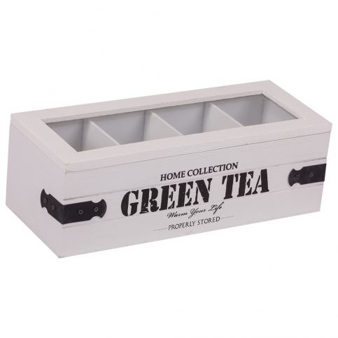 Bílý box se 4 přihrádkami na čaj Green Tea - Bonami.cz