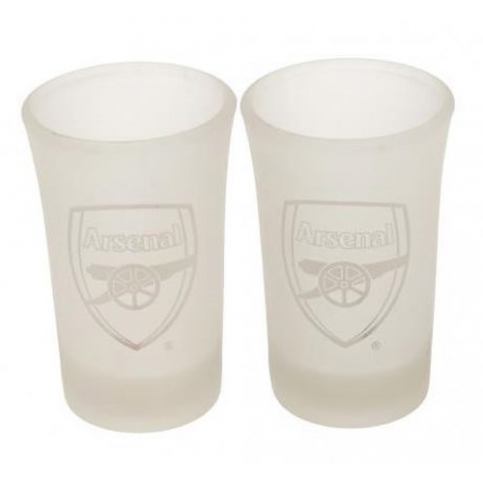 CurePink Sklenice štamprle FC Arsenal: Frosted 2 kusy 40 ml - 4home.cz