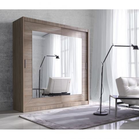Helvetia Šatní skříň s posuvnými dveřmi se zrcadlem GERARDO 200 cm - DAKA nábytek