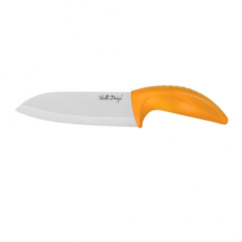 Keramický nůž Vialli Design Santoku, 14 cm, oranžový - Bonami.cz
