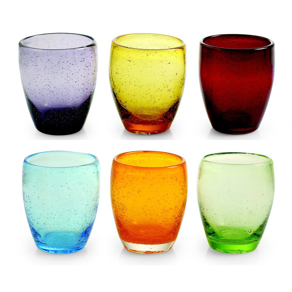 Sada 6 barevných skleniček z foukaného skla Villa\'d Este Rainbow, 280 ml - Bonami.cz