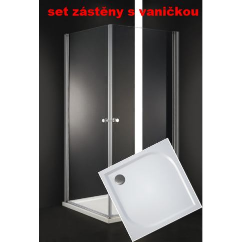 Pure A2 90 cm  Sprchová zástěna 90x90x190cm s dvěma otočnými dveřmi a akrylátovou vaničkou  - Aquakoupelna.cz